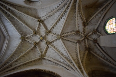 The family crests adorn the intersections of the arches above.