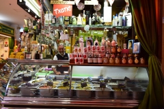 Olives and pickles and anything else pickled or packed in oil. This guy and the delicacy lady with the truffles are a married couple.