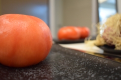 ...leaving a perfectly round and slightly softened, warm tomato.