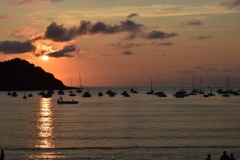 No rain on the second evening. The harbor is called La Concha for its shape, and the little lsland to the left is La Perla, because it sits where the pearl would be in the shell.