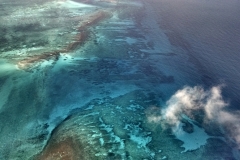 The floor of the Caribbean as seen from an airplane.